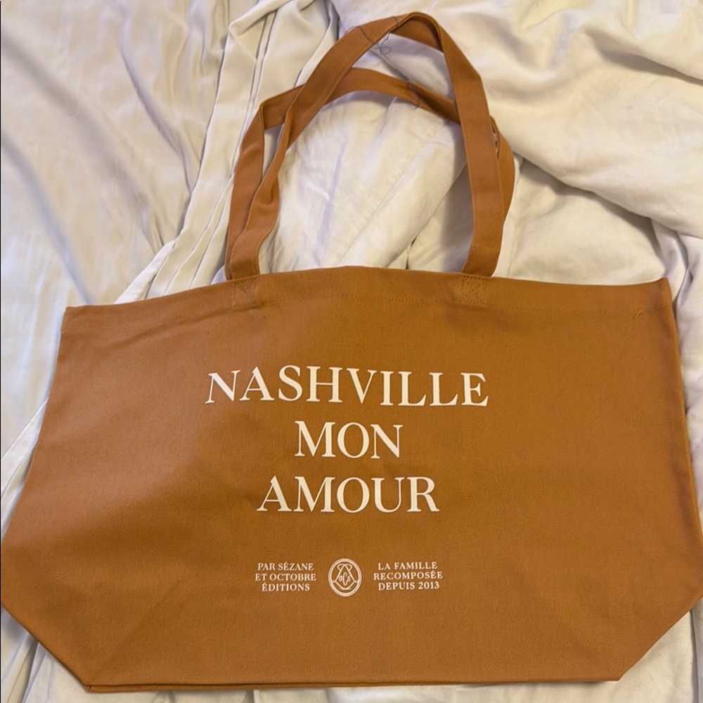 Nashville Mon Amour Brown Tote Bag